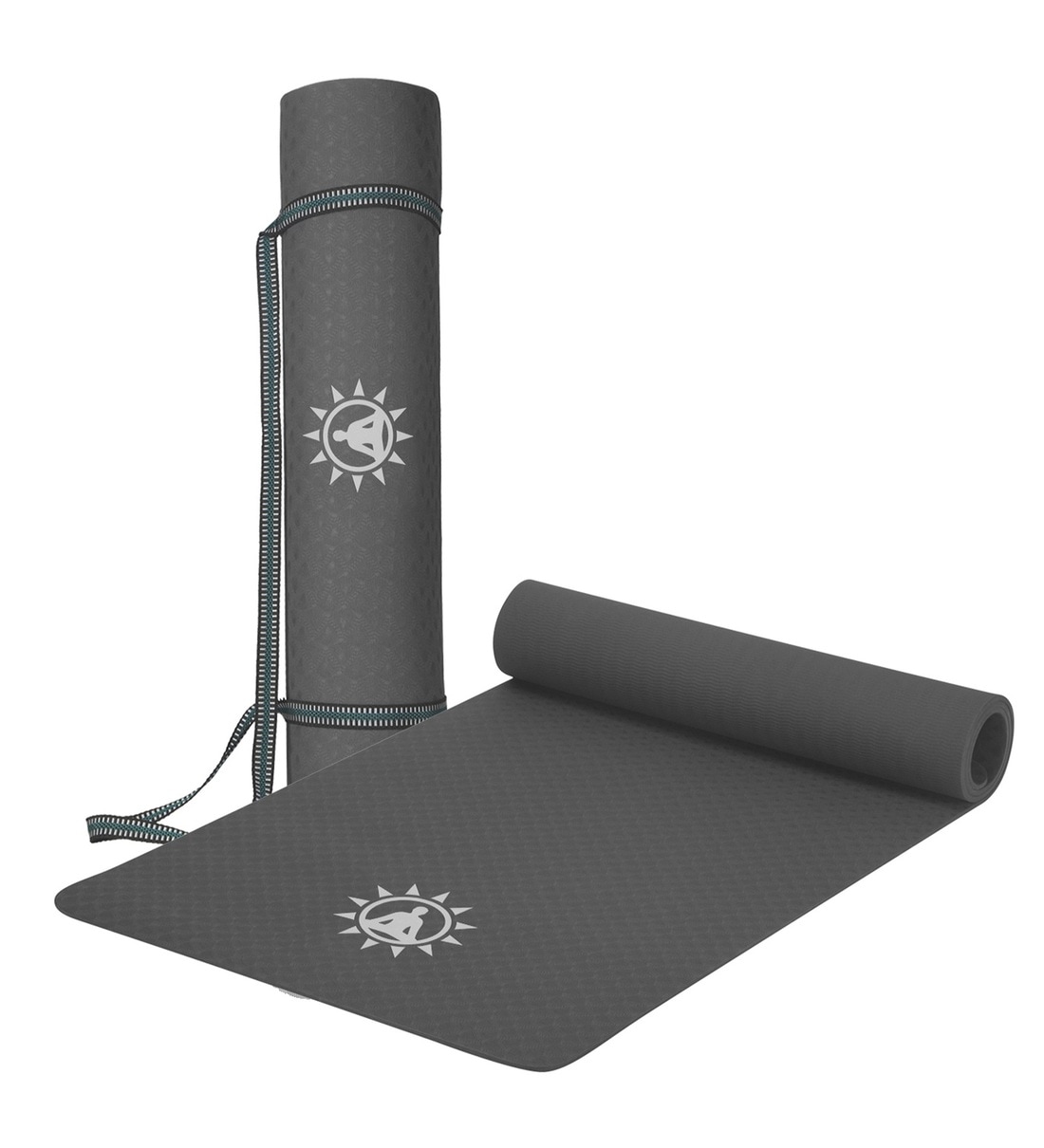 Grey Polyester Foldable Anti Skid 6 ft x 2 ft Yoga Mat, By Omnicures
