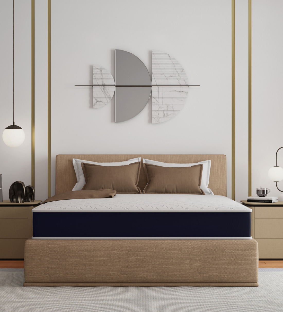 May Dual Comfort Dual Firm 8 inch Foam Queen Size Mattress in White Colour, By Clouddio