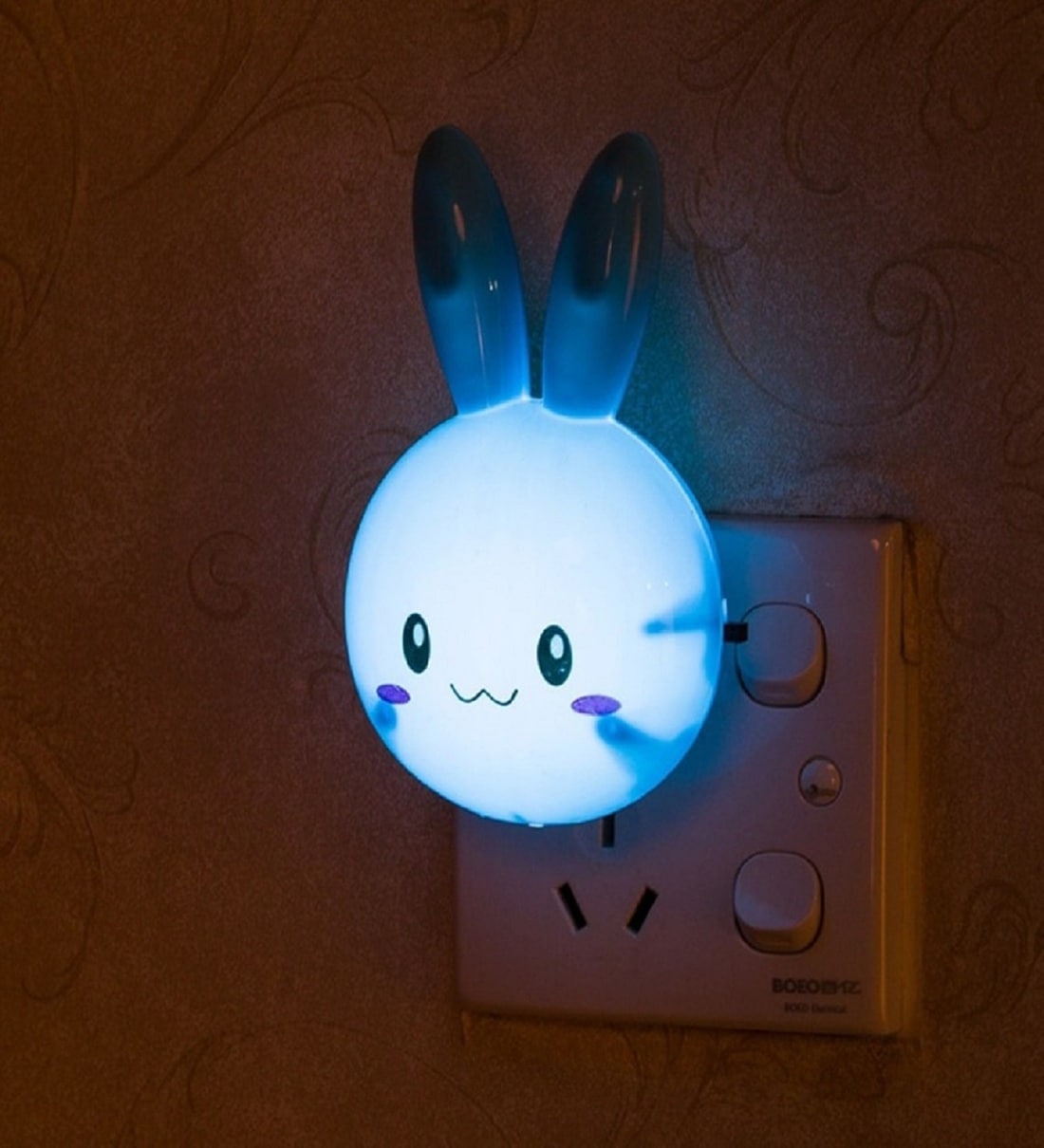 Blue Rabbit LED Plug-in Wall Socket Night Lamp, By Skylofts