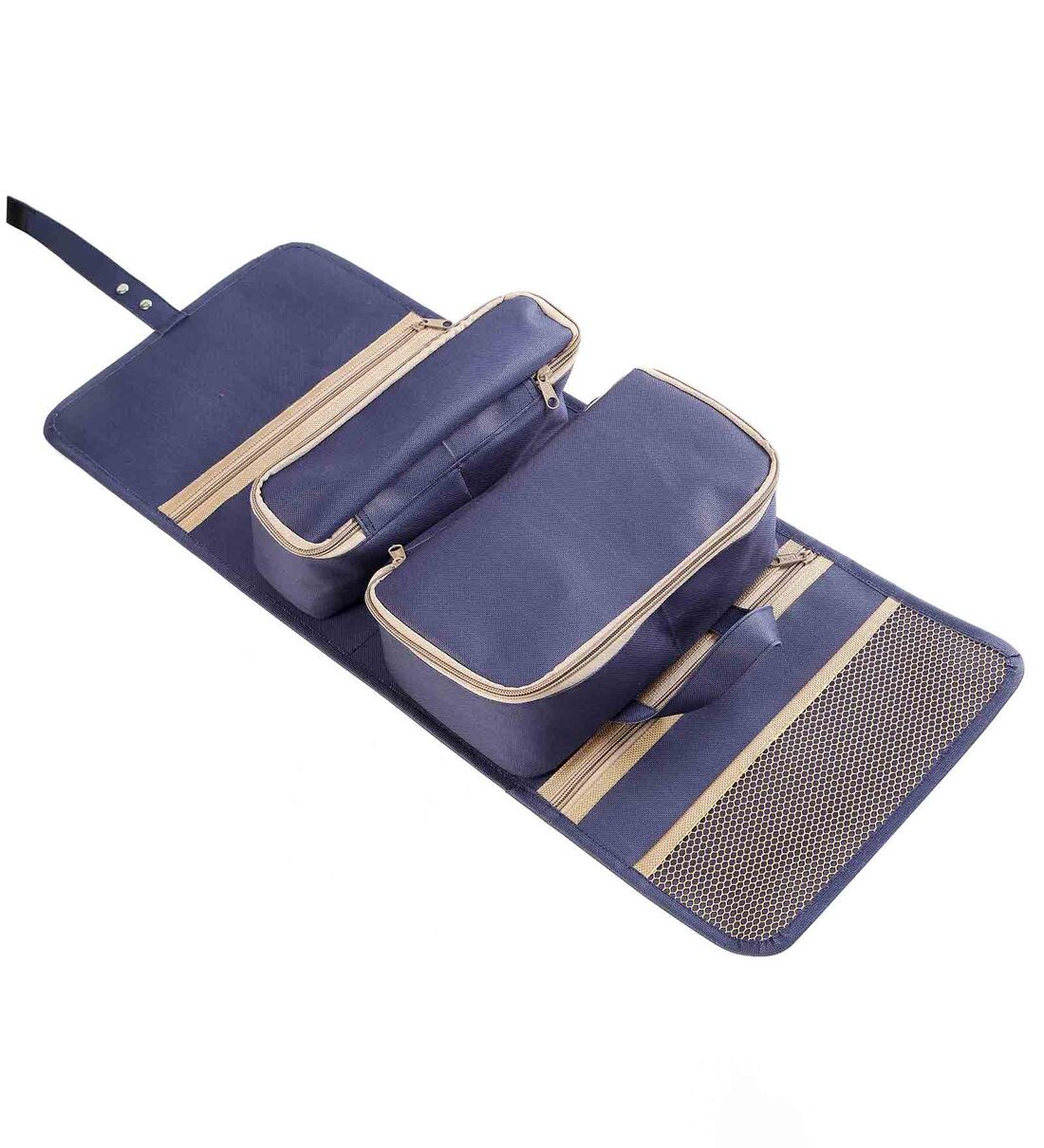 Navy Blue Polyester Foldable Travel Organiser with Travel Mat, By My gift booth