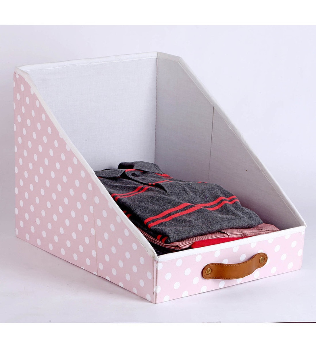 Pink & White Abstract Cotton  Foldable Cloth Organiser, By My gift booth