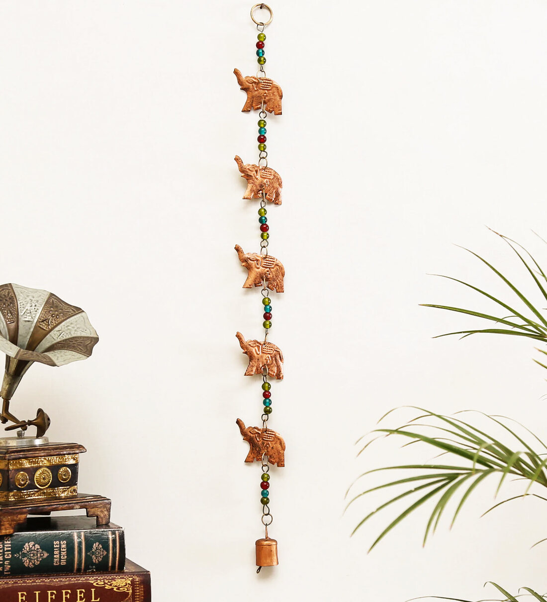 Brown Metal Mini Elephants Shape Hanging Bell, By Craft Tree