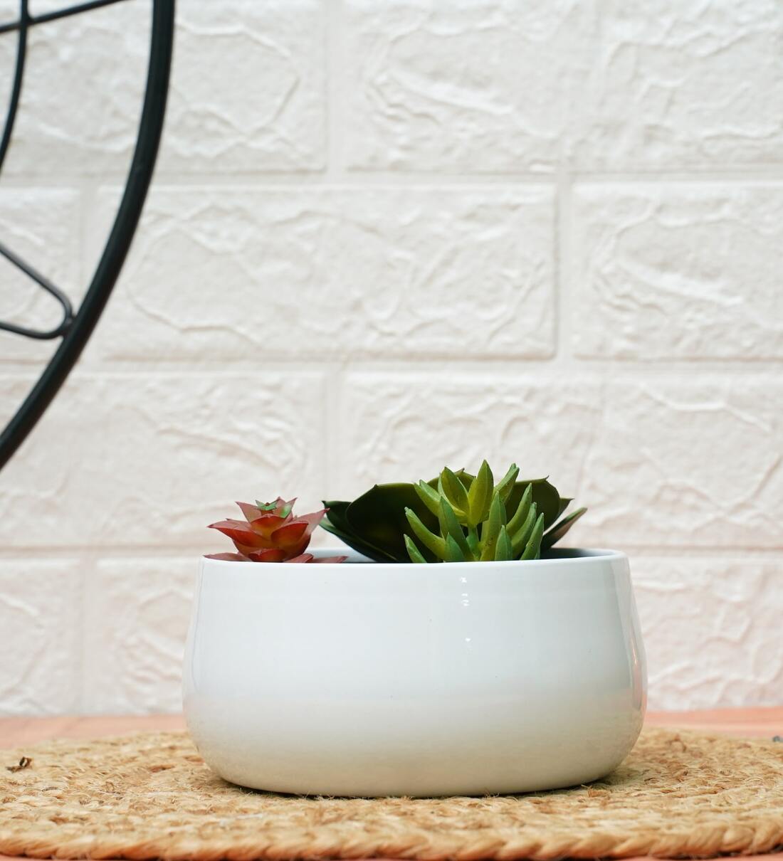 White Metal Handi Planter , By Gold Dust