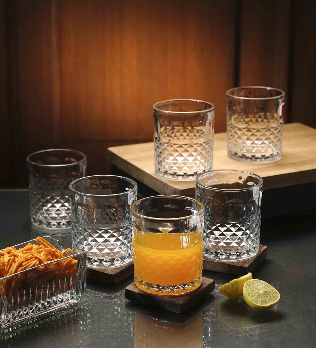 Walse Thumb 220Ml Transparent Glass (Set Of 6 ) Every Day Glasses, By Ceradeco