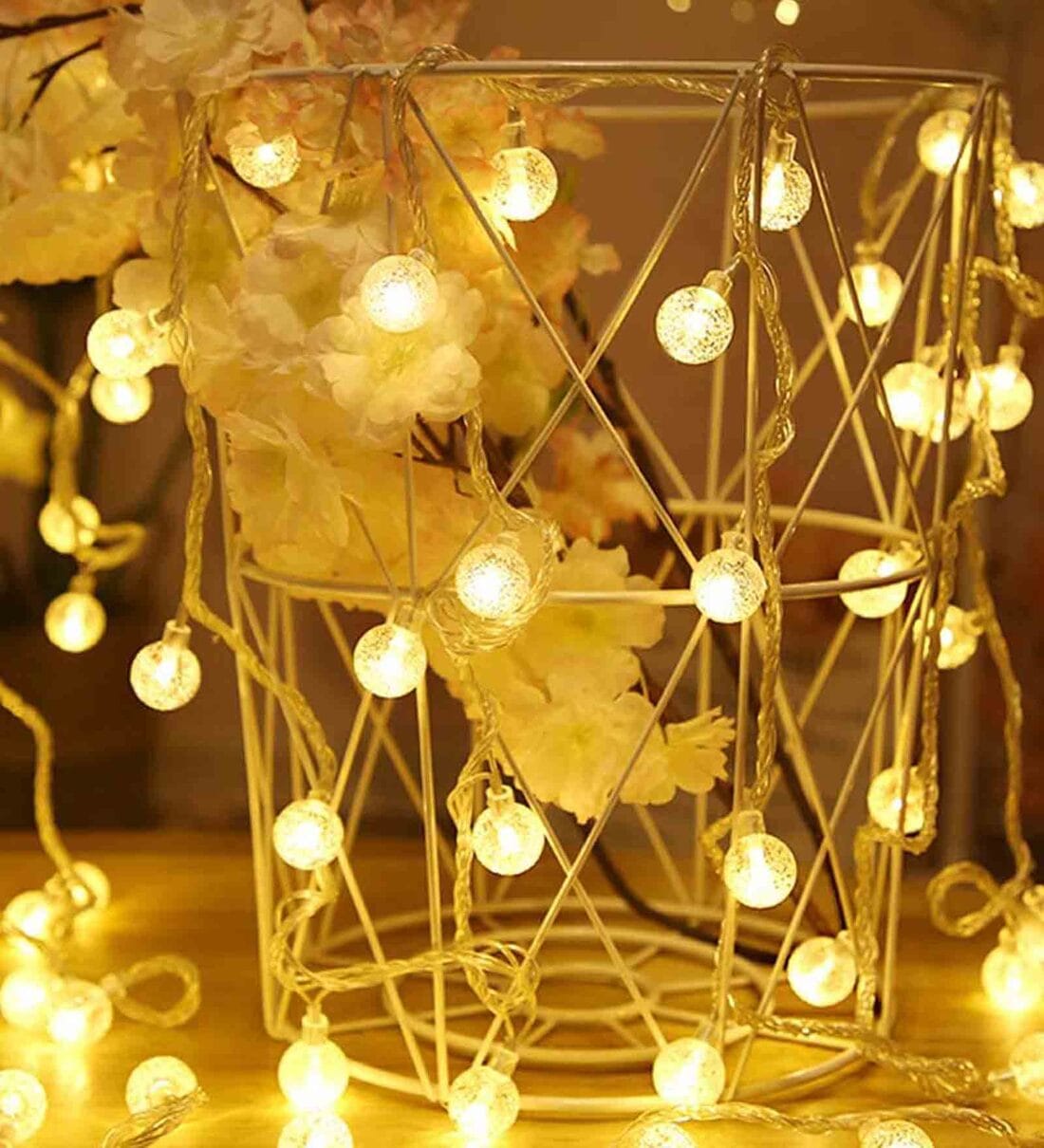 Frosted White and Yellow 3 Meter LED String Light, By The Purple Tree