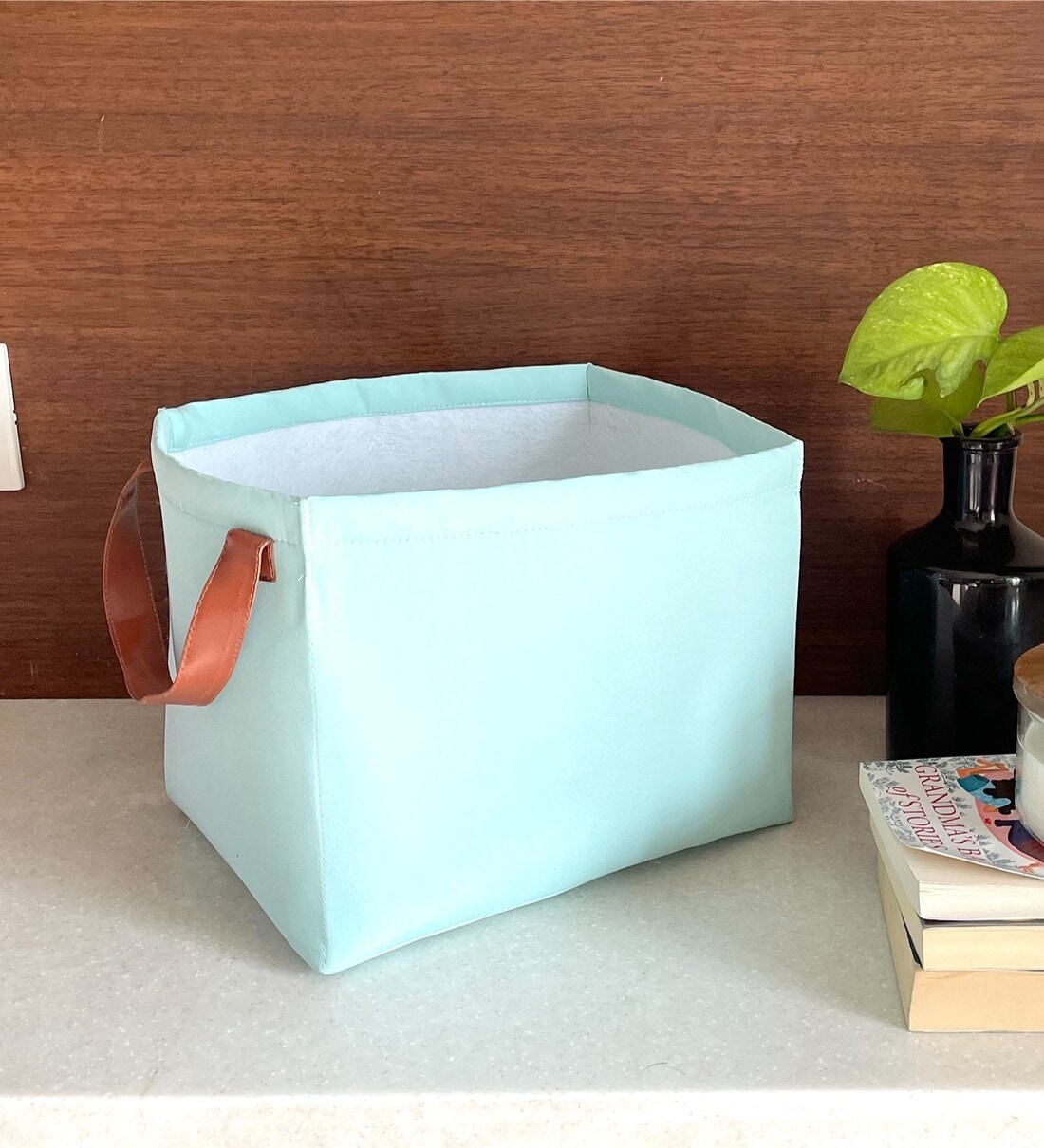 Sea Green Cotton Foldable Cloth Organiser, By My gift booth