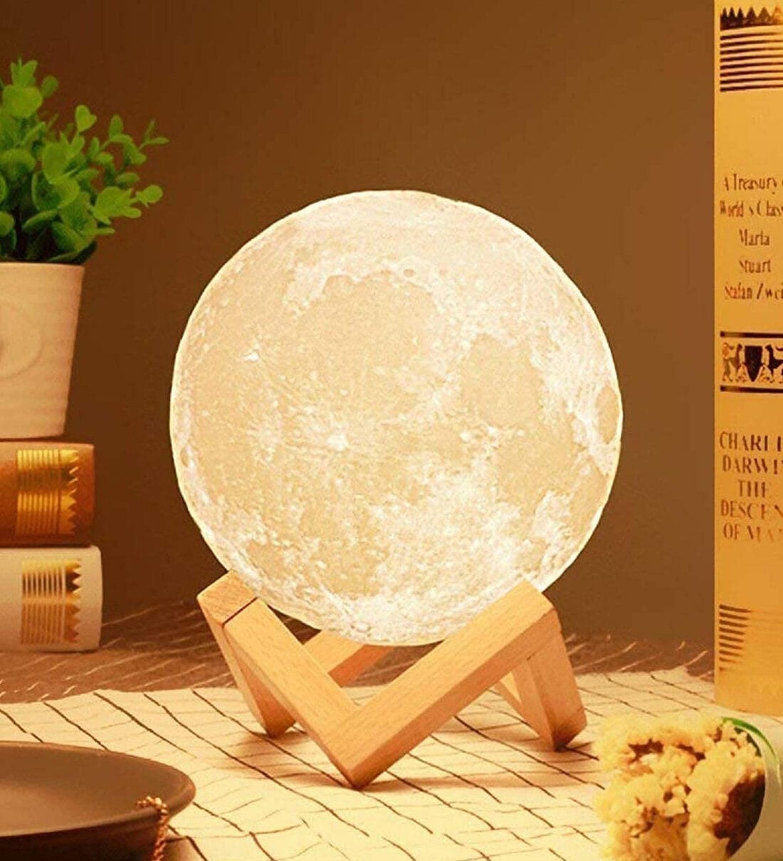 Avion Colour Changing Rechargeable 3D LED Moon Lamp, By Zahab