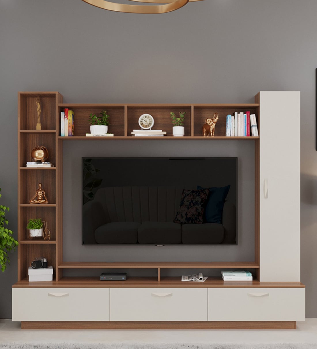 Fenily TV Unit in White Finish for TVs up to 65", By bluewud