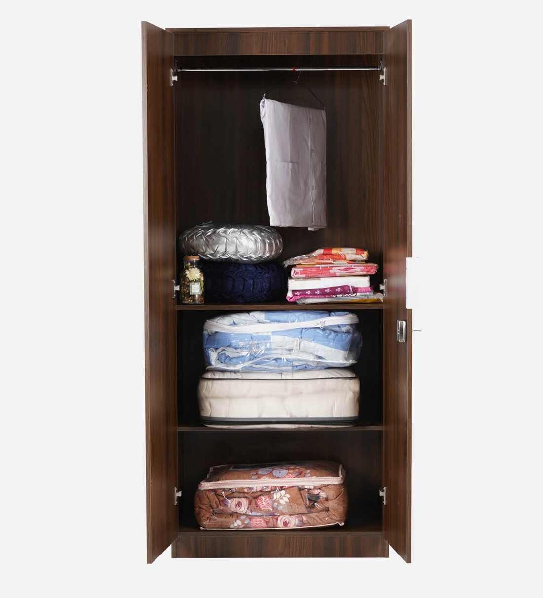 Joyce 2 Door Wardrobe in Walnut Finish, By @home