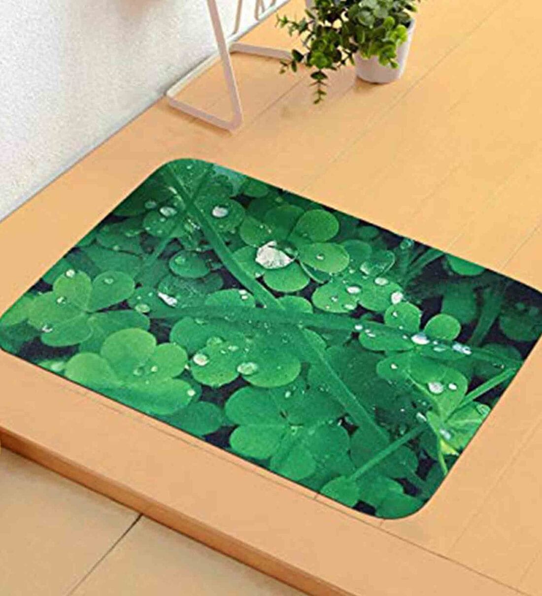 Green Nylon 15 X 23 Inch Anti skid  Door Mat, By Status