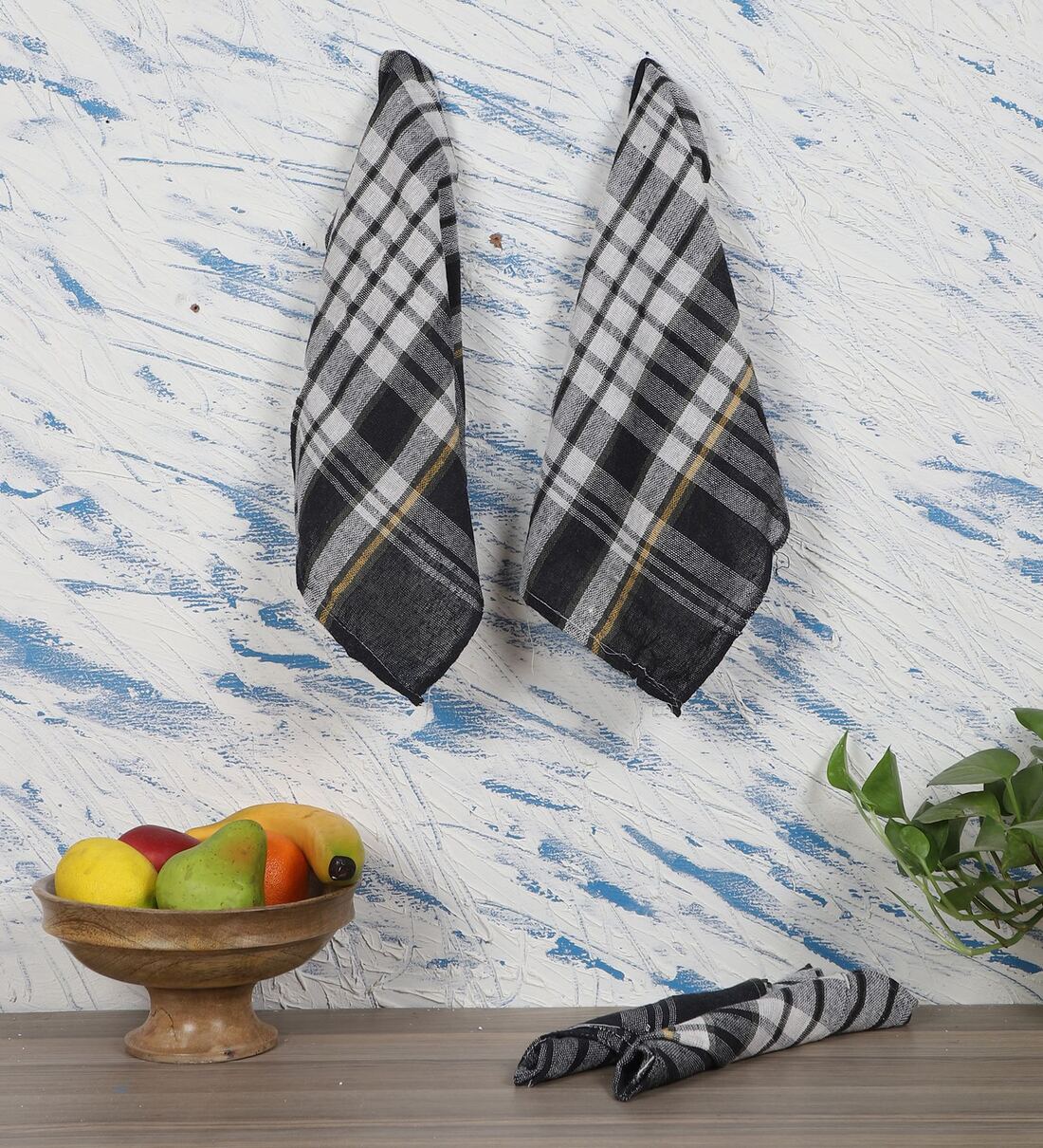 Multicolour Cotton High Absorbent Cleaning Cloth (Set of 4), By MFD Home Furnishing