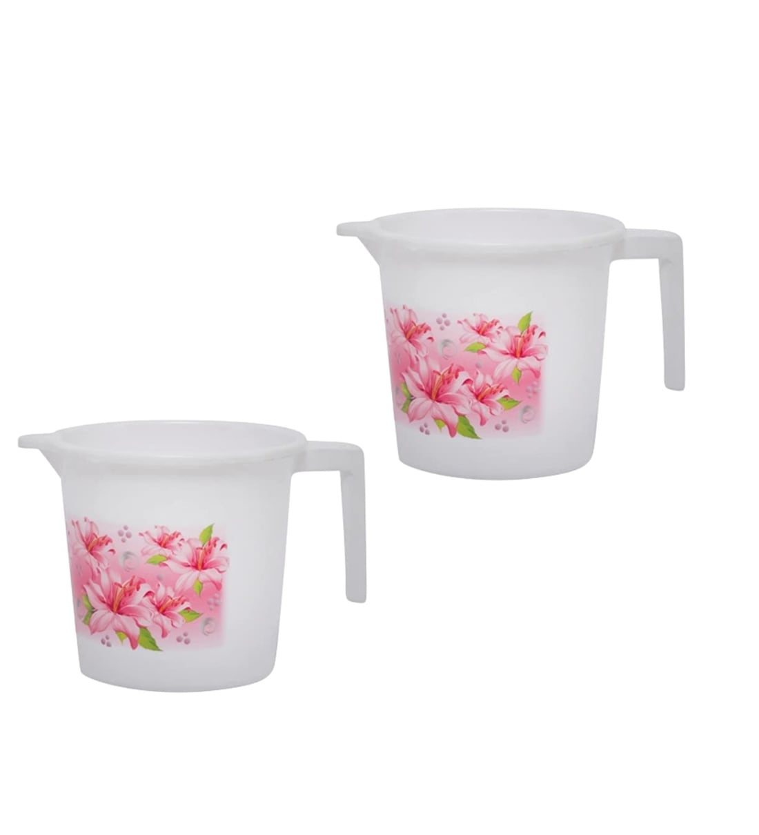 Pink 1.5 Ltr Polypropylene Bath Mug (Set of 2), By Regalo