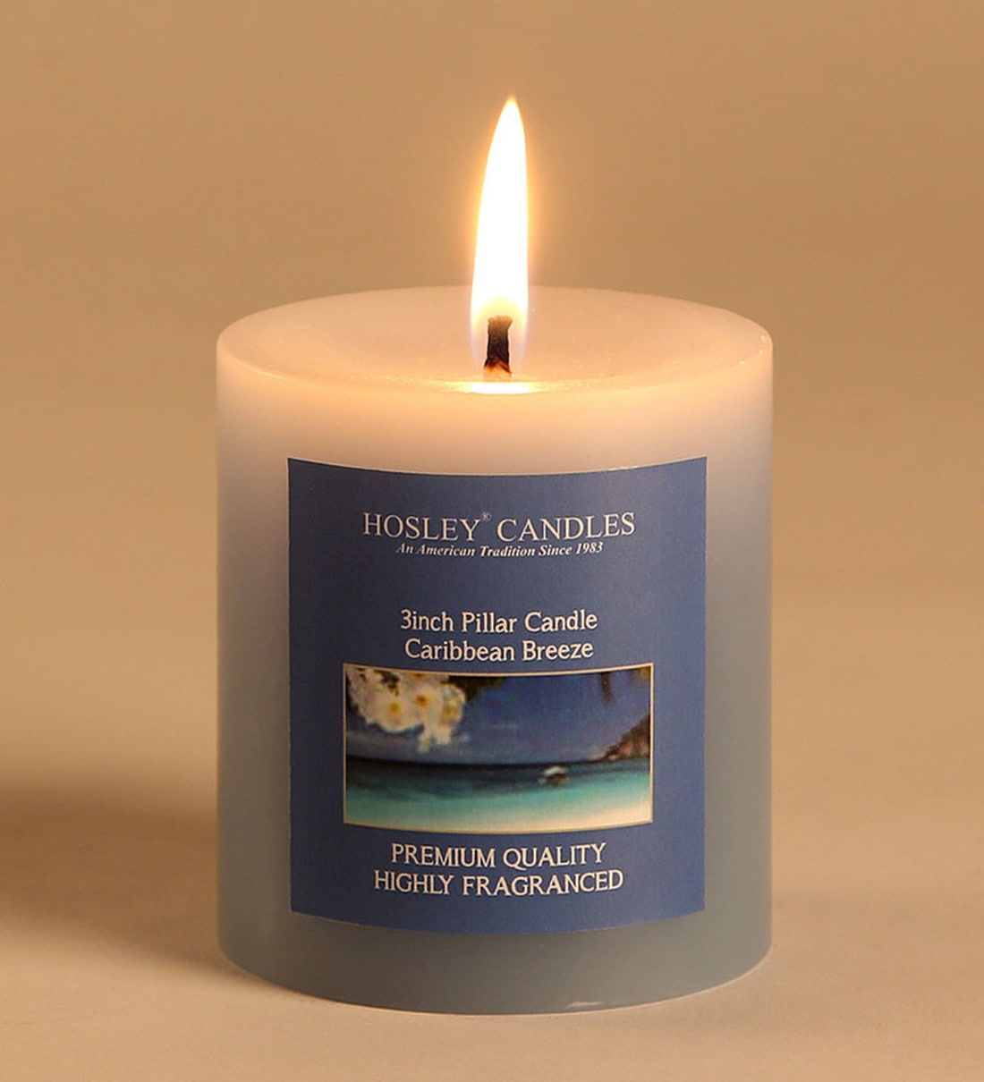 Caribbean Breeze Blue Pillar Candle,Share By Hosley