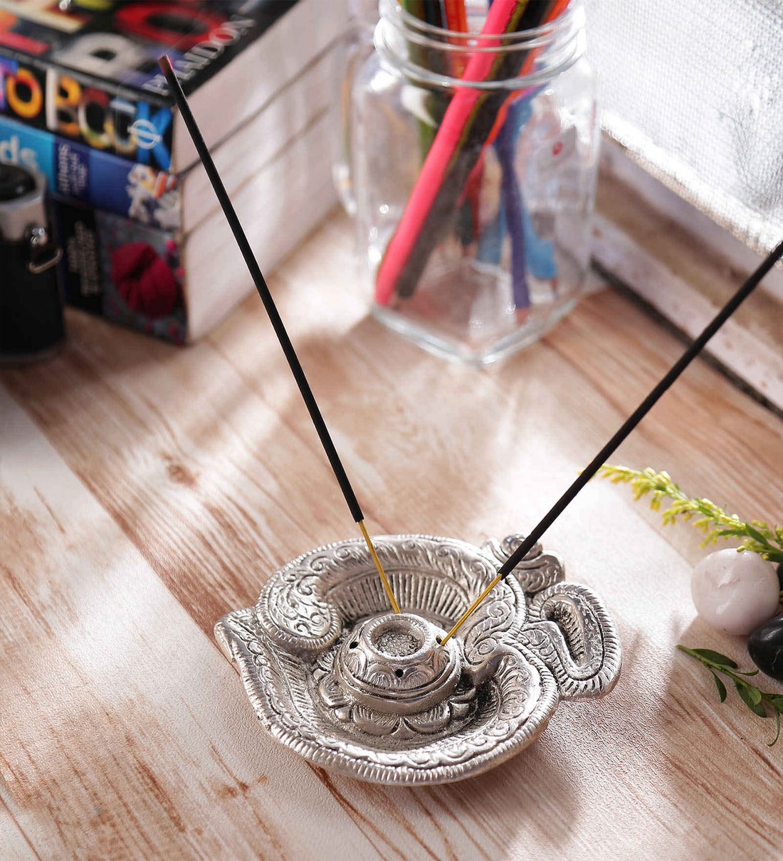 Silver Metal Incense HolderShare By eCraftIndia