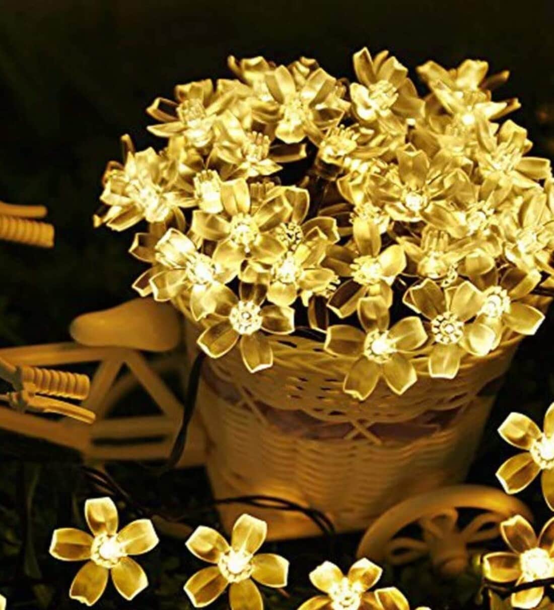 Silicon Flowers 7 Mtrs (20 LEDs) Direct Plug-in LED String LightShare By Mansaa