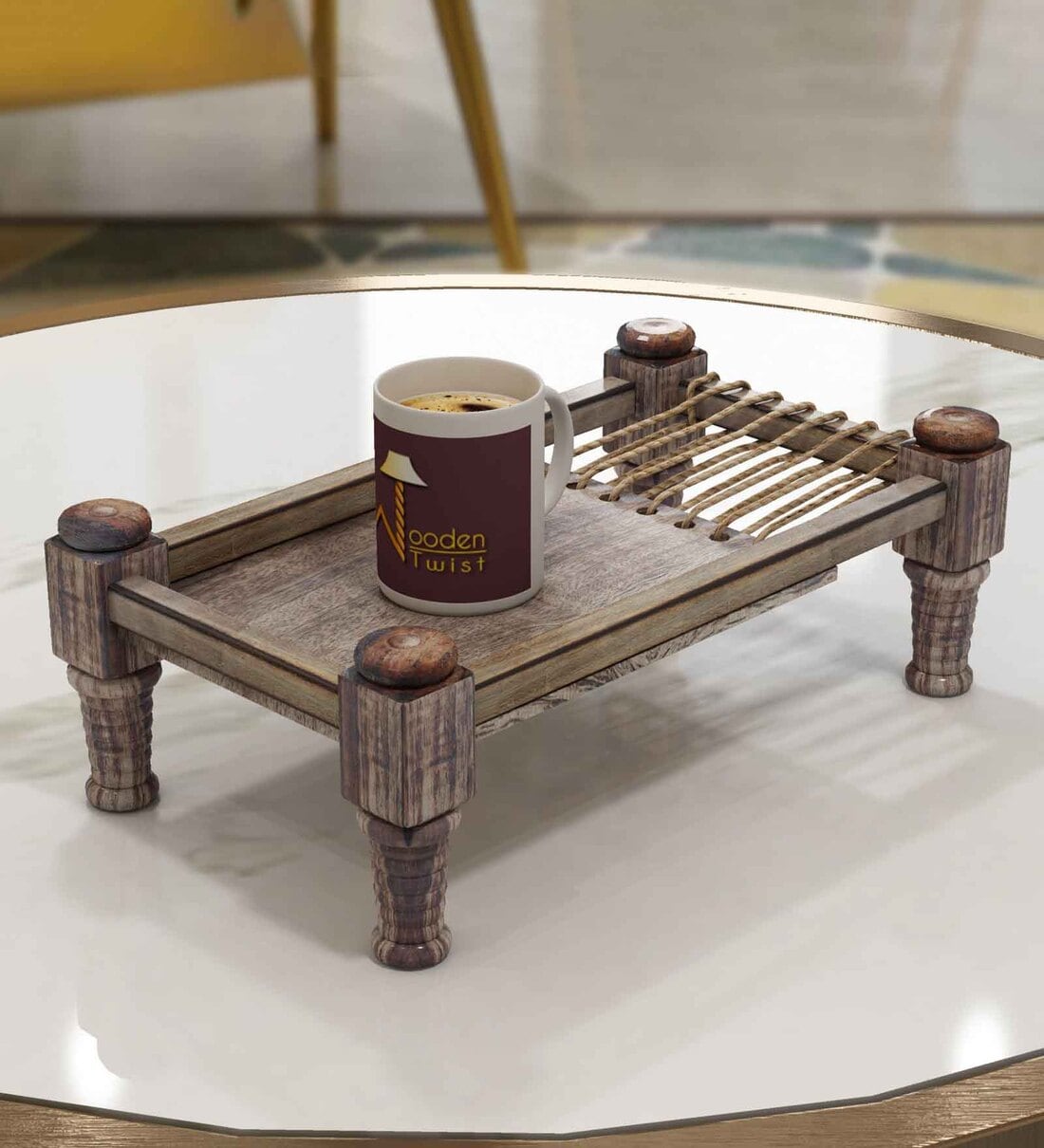 Brown  Mango Wood  Weeny Crib Design Serving  PlatterShare By Wooden Twist
