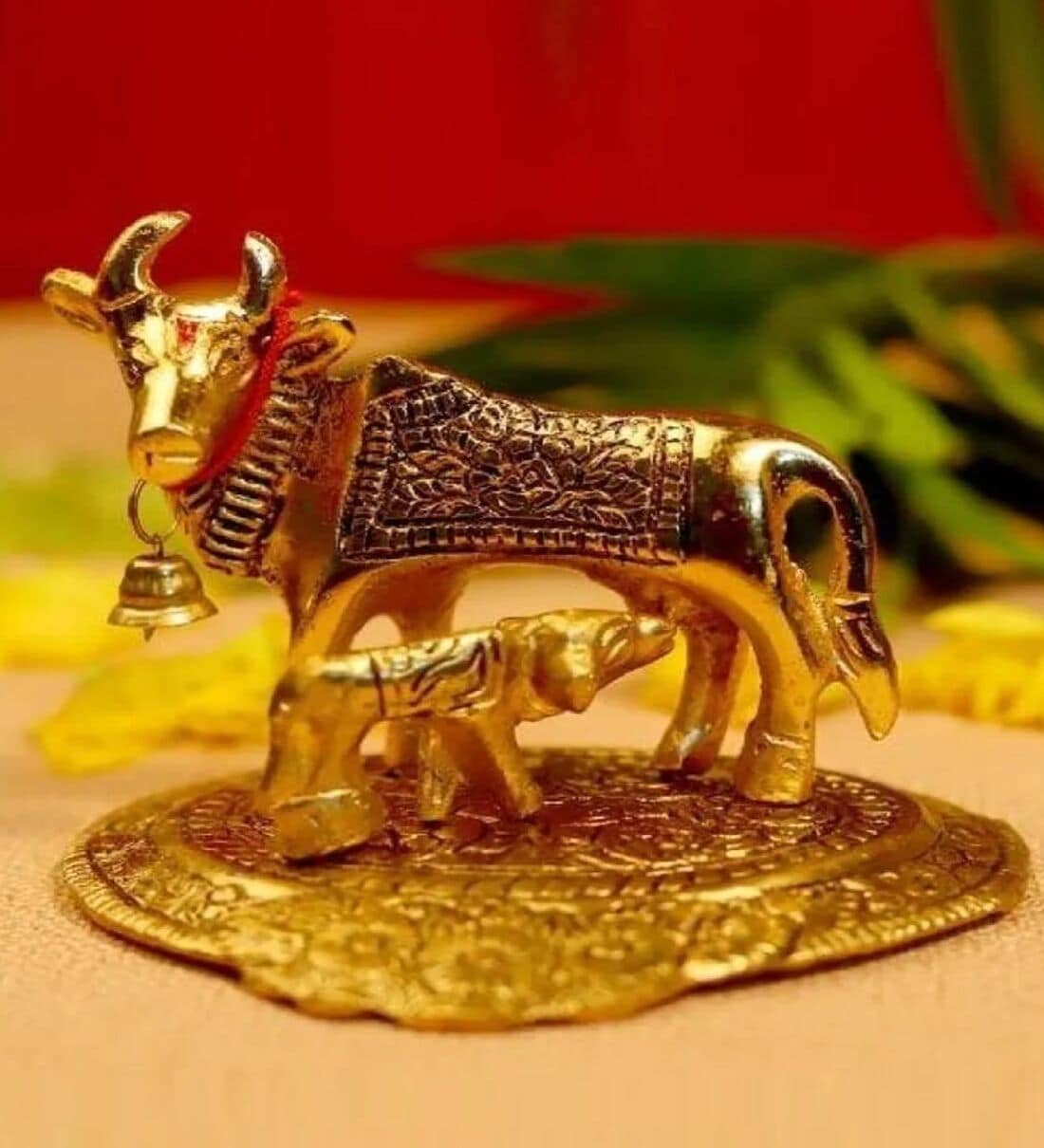 Golden Kamdhenu Cow StatueShare By Fashion Bizz