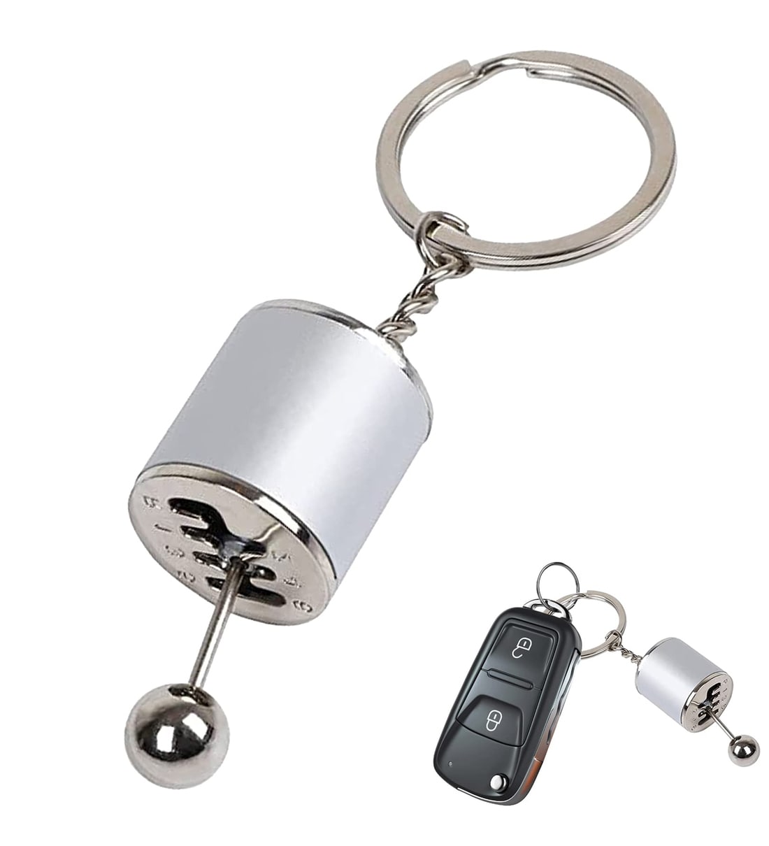 Silver Gear Shape KeychainShare By The Quirk Box