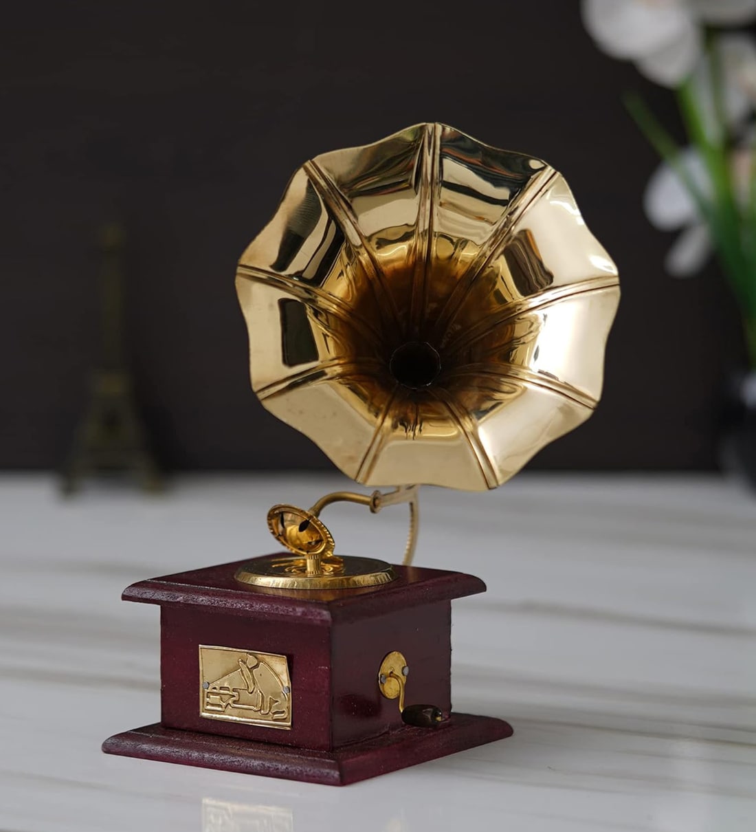 Antique Handmade Vintage Dummy Gramophone Showpiece (Brown & Gold)Share By Fashion Bizz