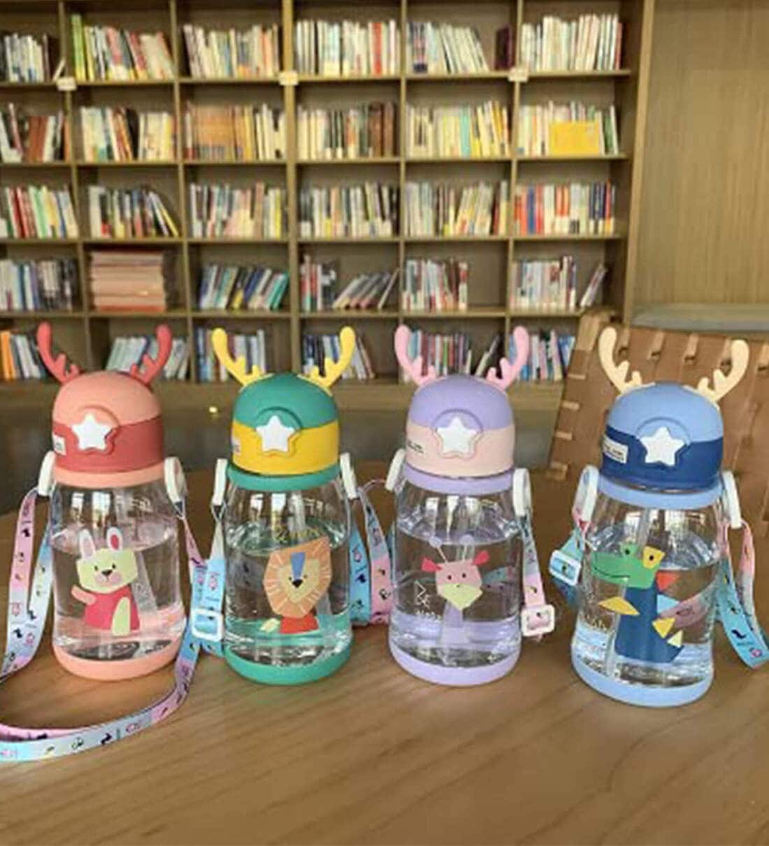 600ml Cute Cartoon Sipper Water Bottle (Assorted)Share By Wens