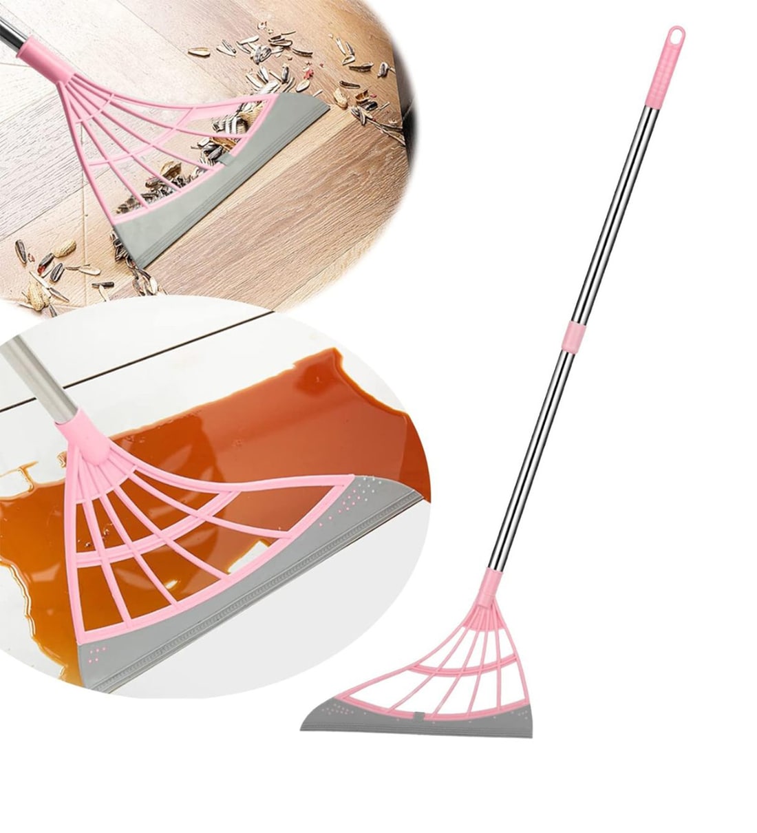 Multifunction 2-in-1 Sweeper Mop & Glass Wiper, Magic Broom Bathroom Cleaner AssortedShare By Wens