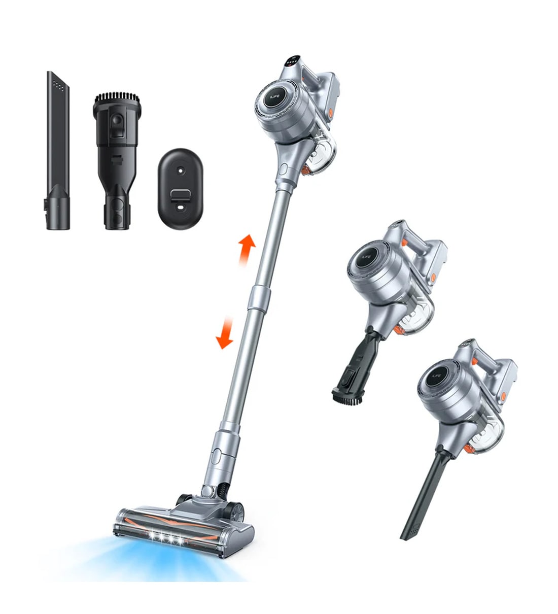 ILIFE H80 Cordless Handheld Stick Vacuum Cleaner, 22K Strong Suction, 270  Adjustable Floor Head, Large Dust Tank, Smart Dual Dust Cup, Superior Brushless Motor, Multipurpose Sofa, Ceiling, Windows, Furniture CleaningShare By ILIFE