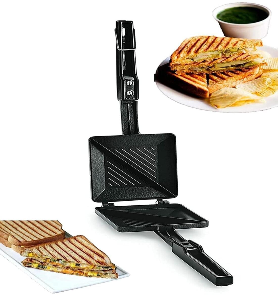 Aluminum Non Stick Manual Toast Sandwich Maker (Black)Share By 5 Needs