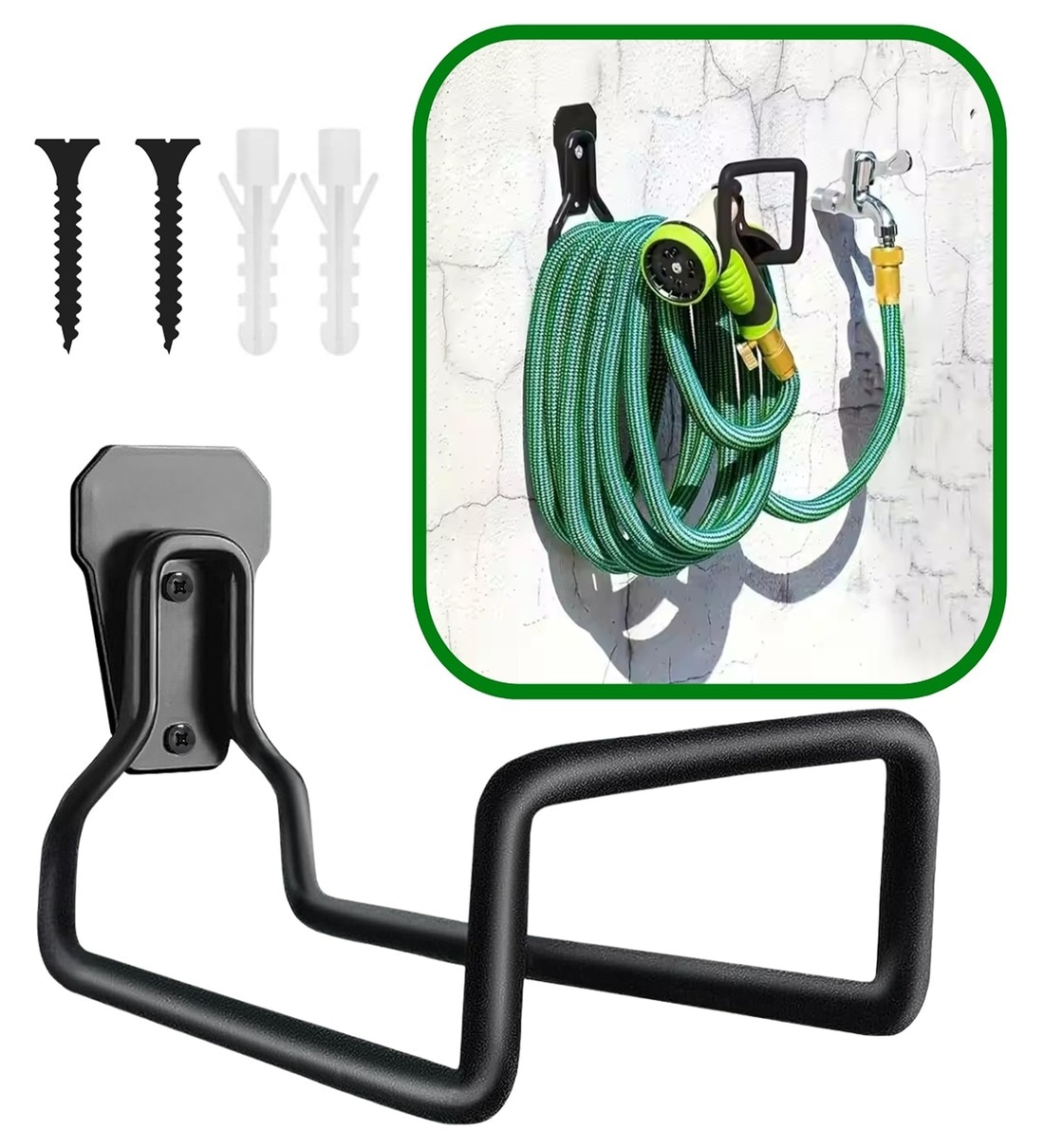 Black Wall Mounted Hose Pipe HangerShare By Ecofynd
