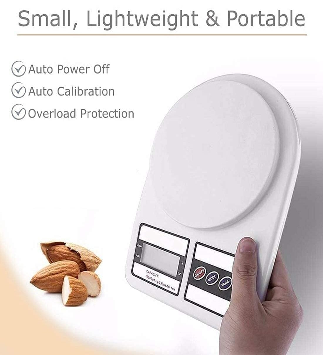 Portable Electronic Digital Weight Machine Kitchen scale 10 Kg WITH BACK LIGHT Weighing ScaleShare By Fashion Bizz