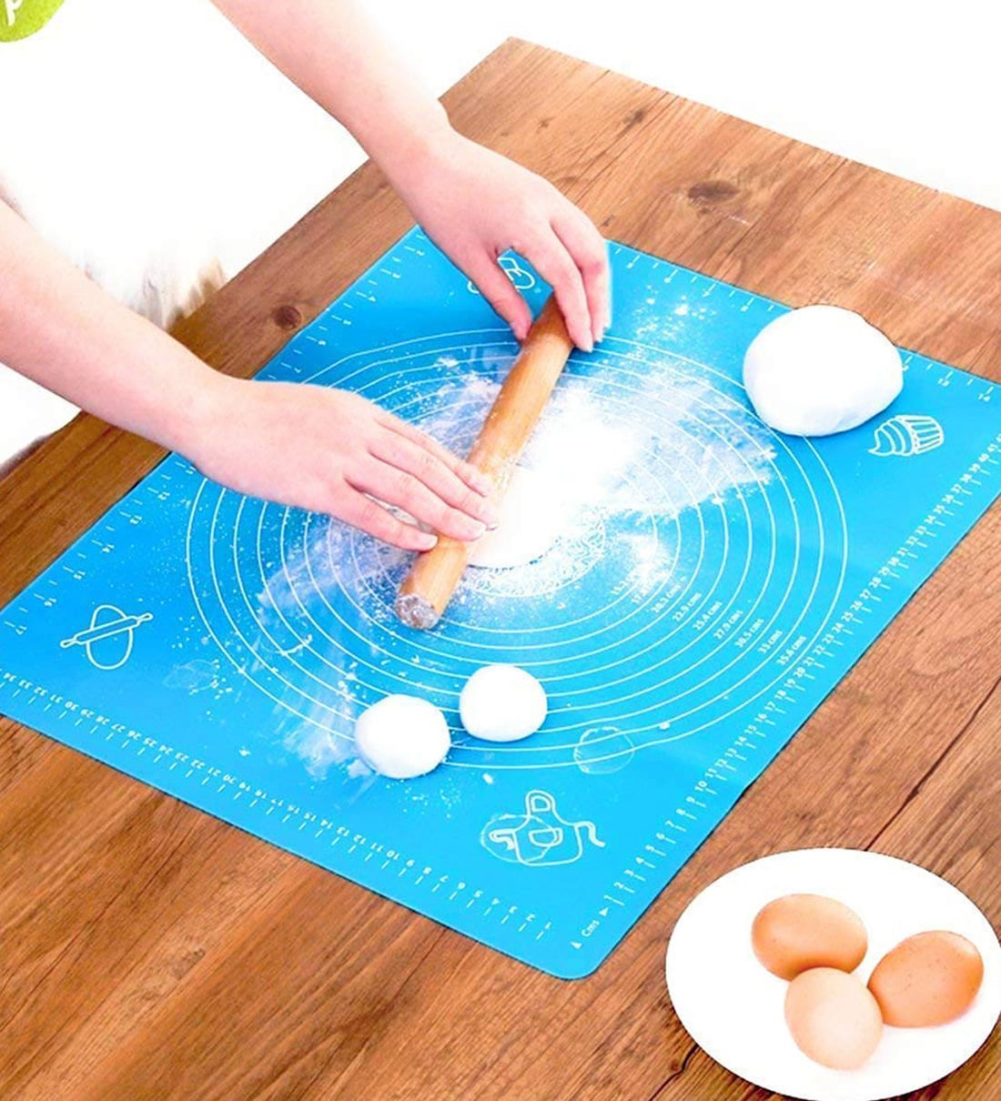 Silicone Roti Mat Extra Thick, Non Stick Baking Mat, Non Stick Rolling Dough with Measurements-Non Slip,Kneading Mat,Chapati, Cake, Pizza baseShare By Wens