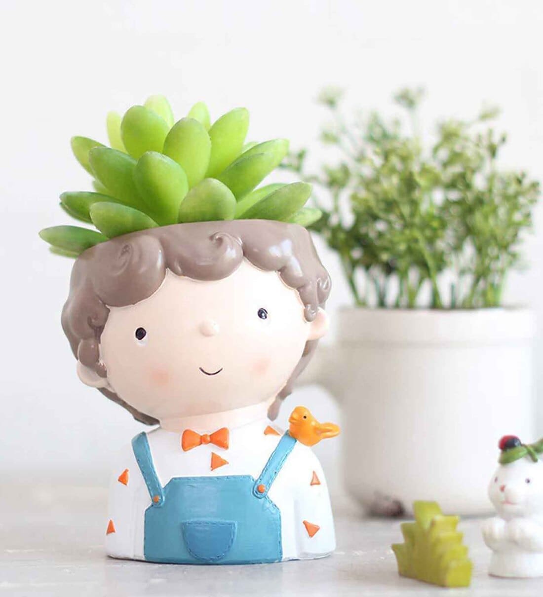 Baby Boy Succulent Polyresin Desk PotShare By Wens