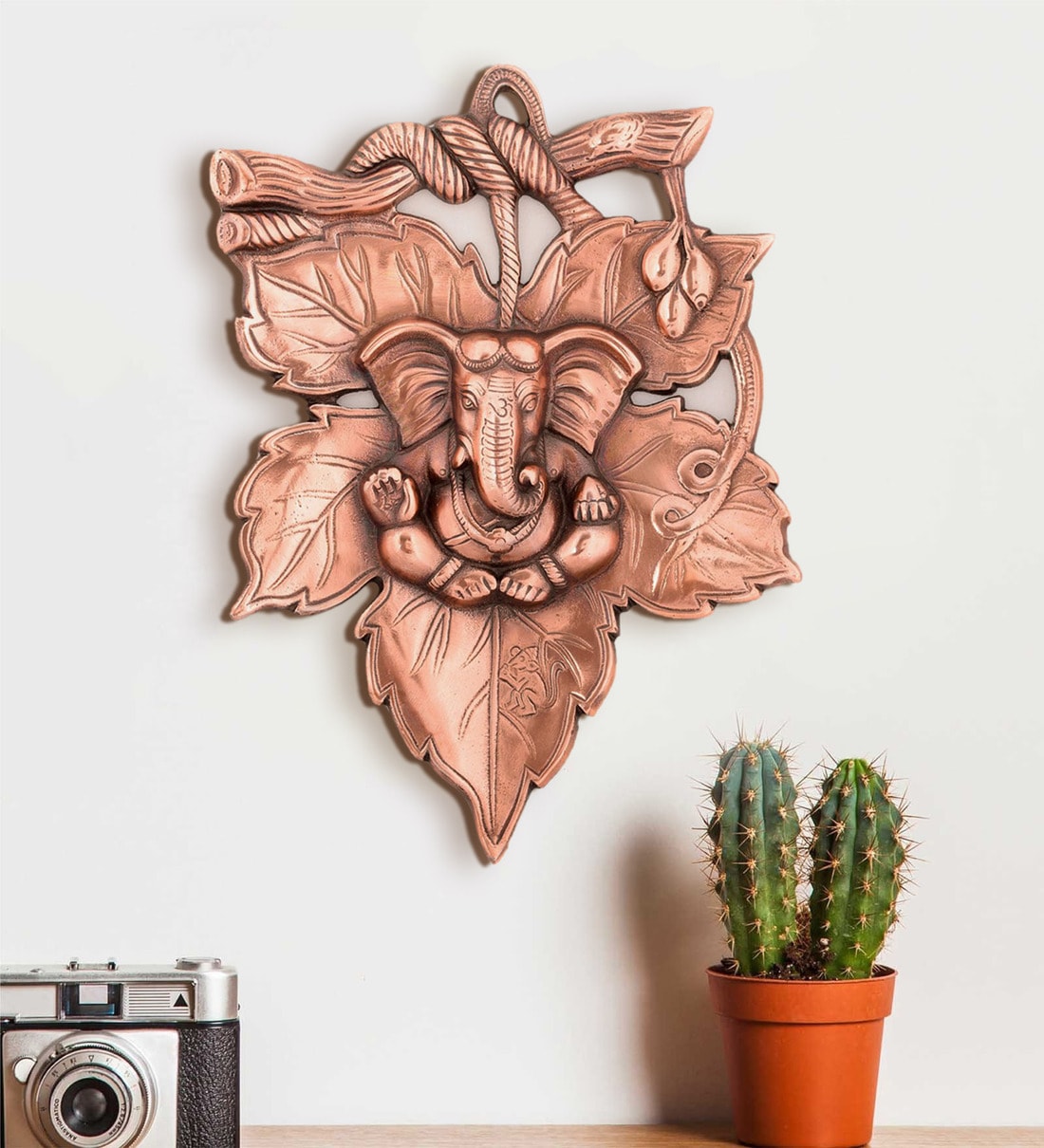 Brown Metal Wall Hanging Of Lord Ganesha On Creative LeafShare By eCraftIndia