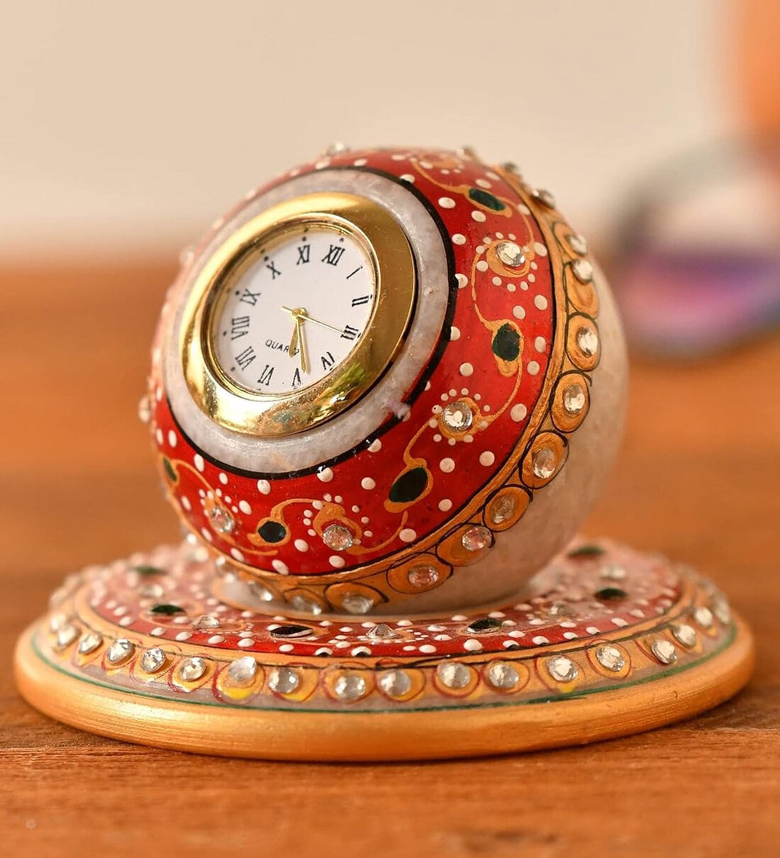 Traditional 6cm Marble Base Table ClockShare By Fashion Bizz