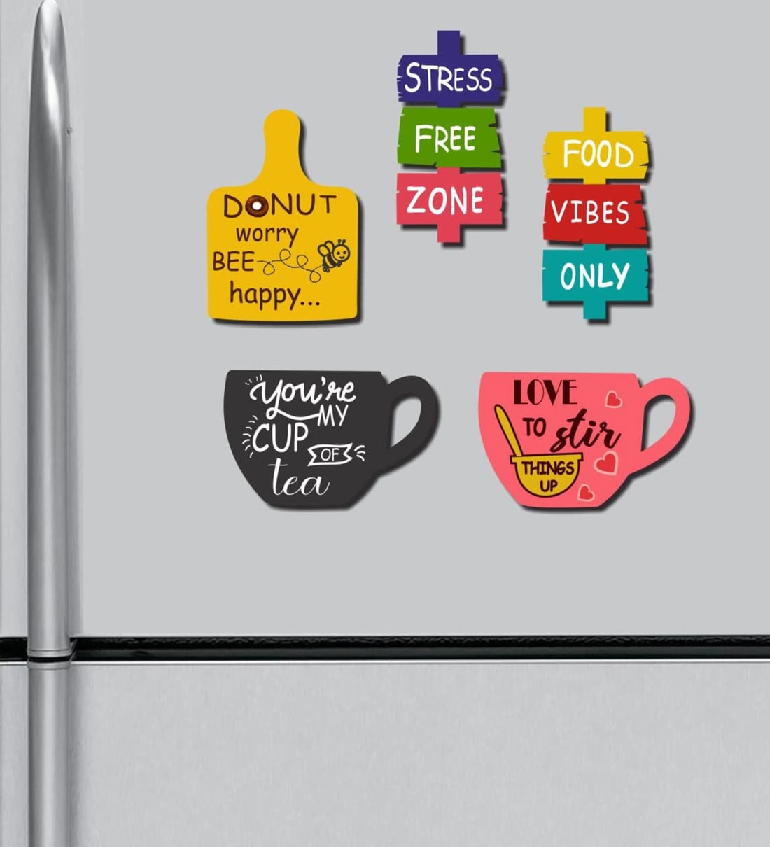 (Set of 5) Quoted Multicolor Fridge MagnetsShare By Regalo