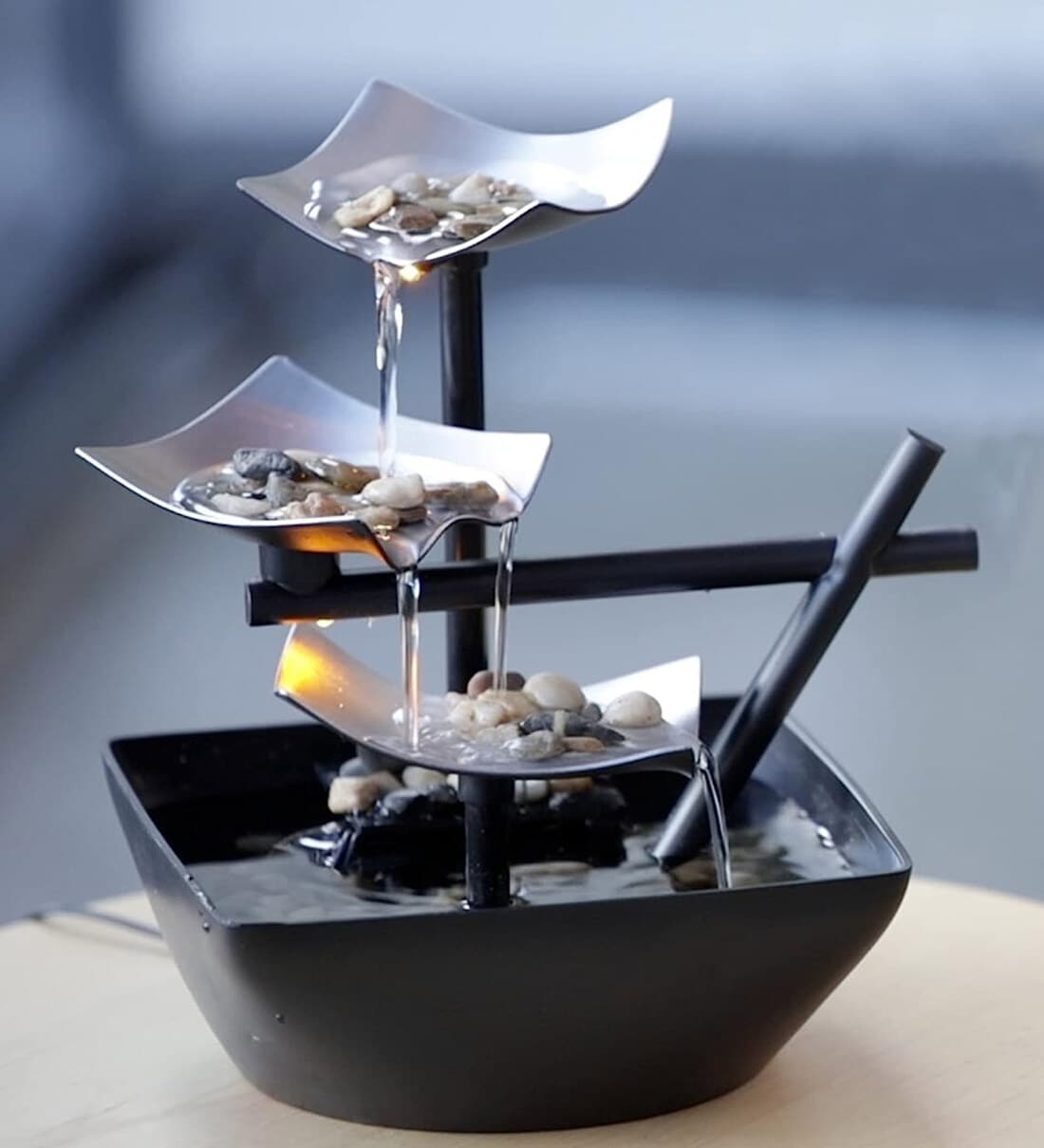 Modern Art Zen Black Metal Indoor Water FountainShare By The Artment