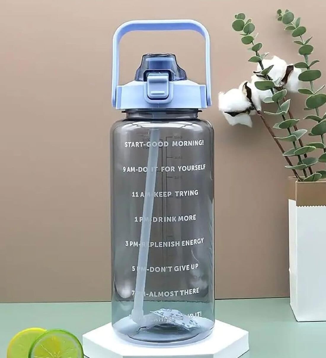 2L Motivational BPA-Free & Leak-Proof, Time-Marked Fitness Sports Water BottleShare By Utility jet