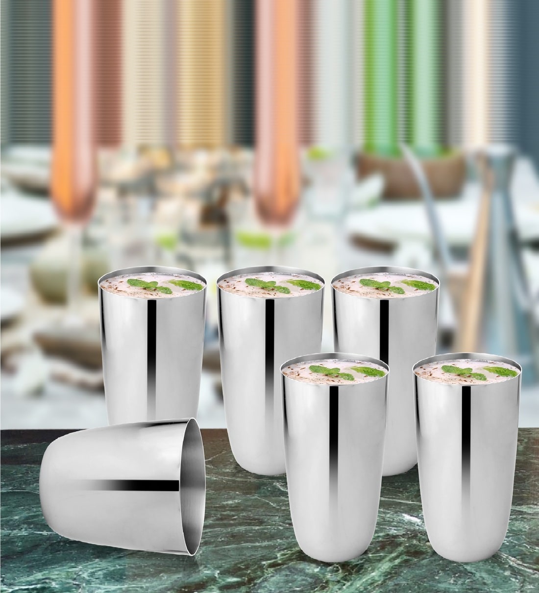 (Set of 6) 300 ml Stainless Steel Everyday GlassShare By 5 Needs