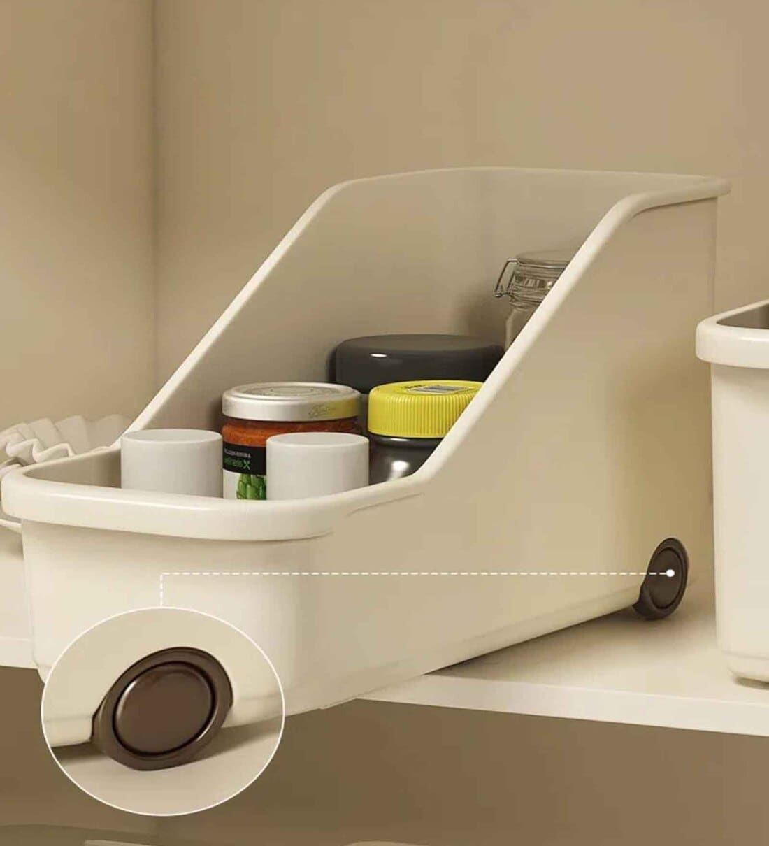 (Set of 2) White Carbon Steel Storage Basket with WheelsShare By Arhat Organizers