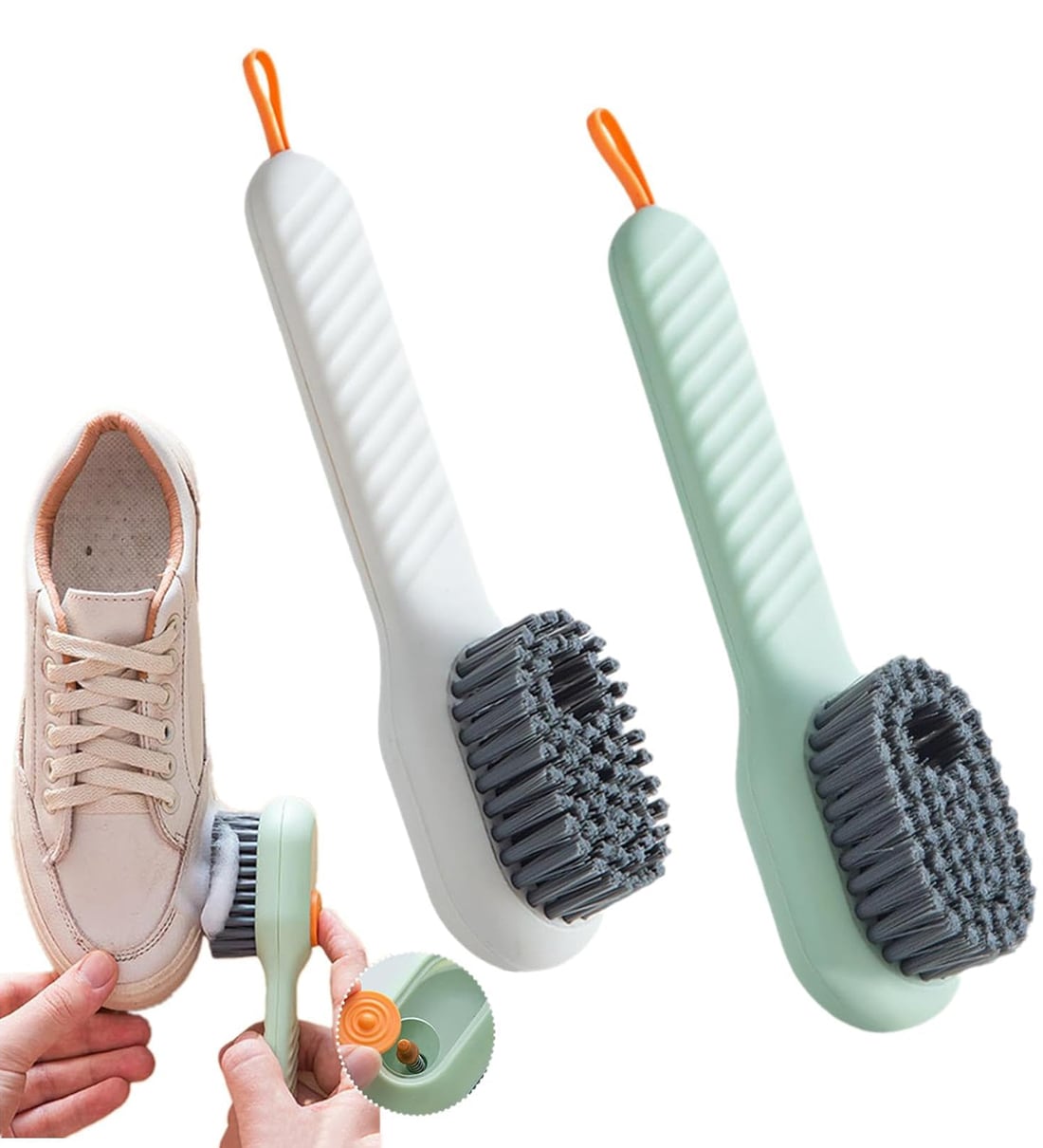 2 Pcs 2 in 1 Multipurpose Soap Dispensing Cleaning Brush with Handle (Assorted)Share By Wens