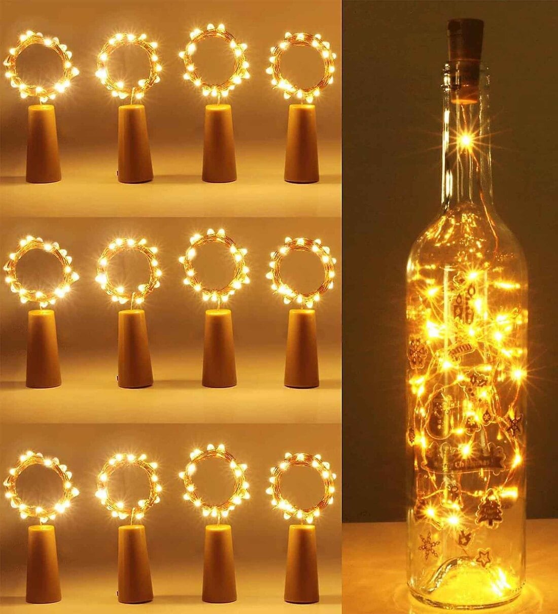 Bottle Fairy (Set of 3) Battery Powered, Waterproof, Copper Wired LED String Light (Warm White- 30 Bulbs)Share By Wens