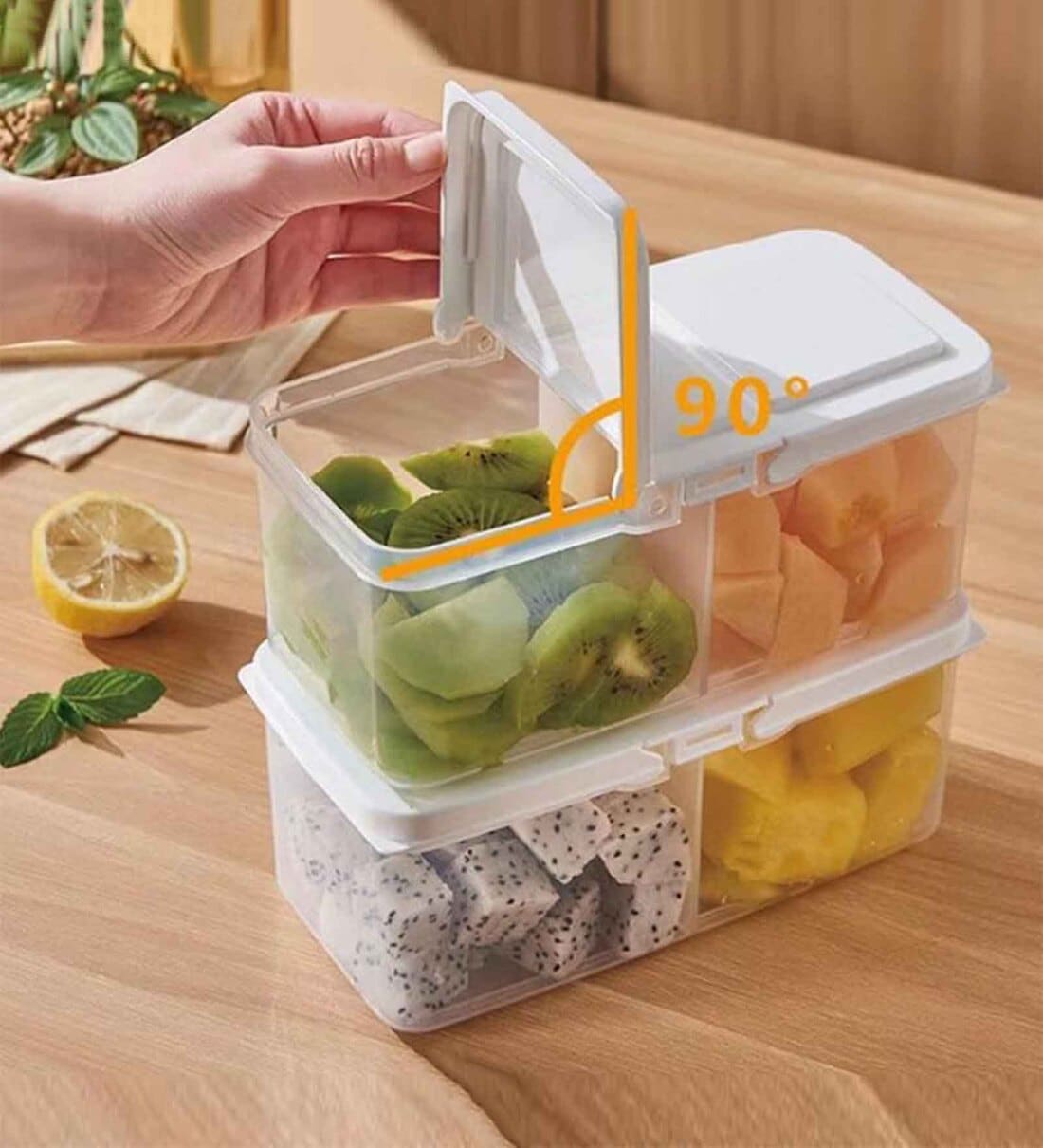 Plastic Fridge Container Set of 2Share By Wens