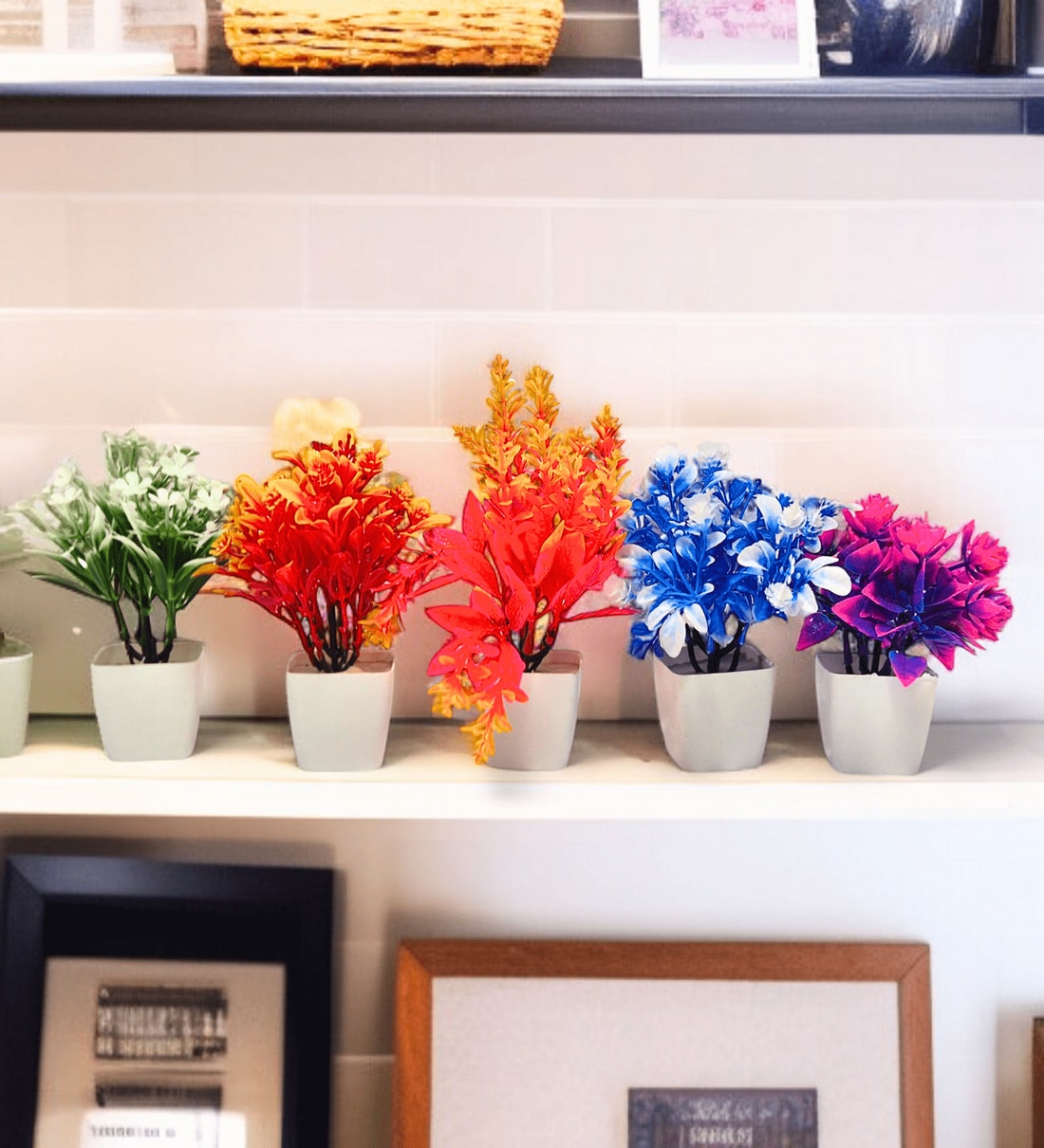 Multicolor Pack of 5 Artificial Desk Potted PlantsShare By VoiDrop