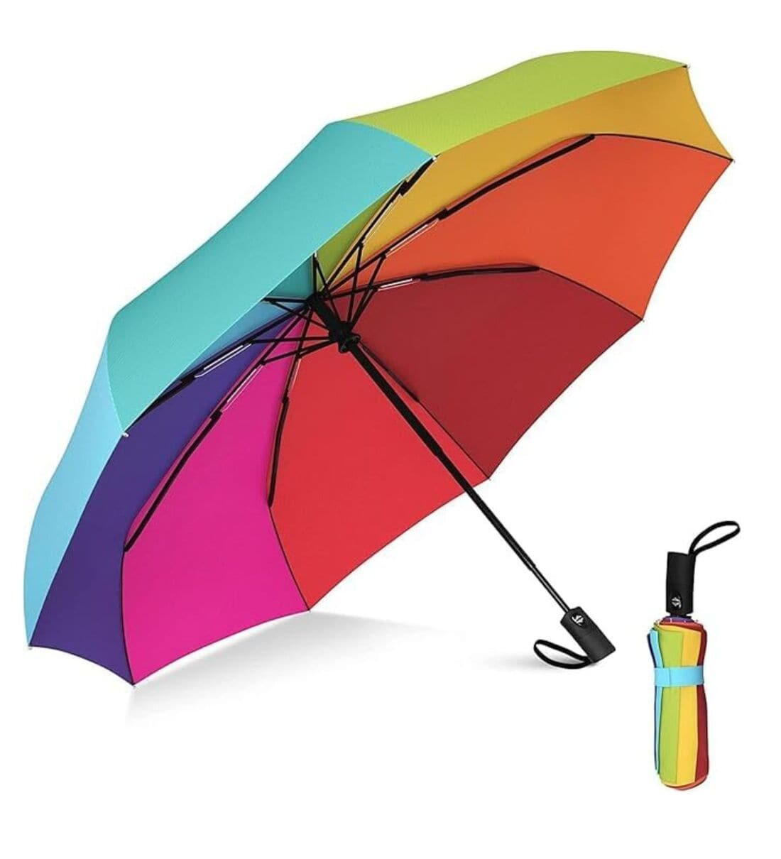 Rainbow Color Auto On & Off UmbrellaShare By Regalo