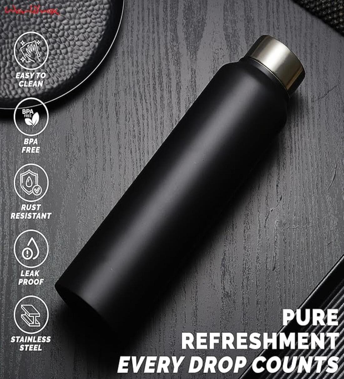 1 Ltr Stainless Steel Sipper Water Bottle (Assorted)Share By 5 Needs