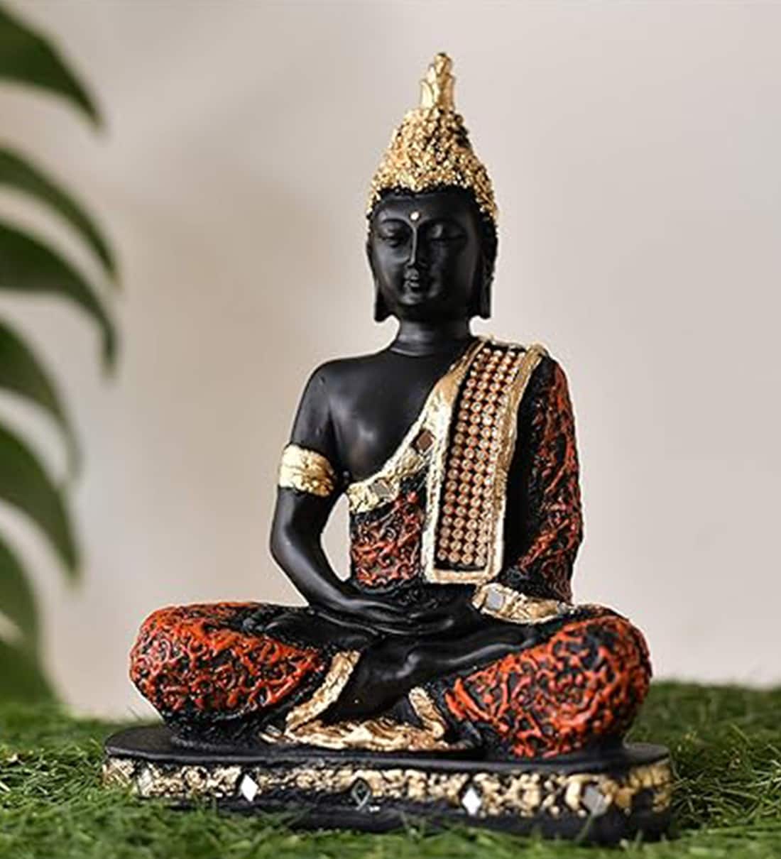 Resin Meditating Lord Buddha Idol (Black)Share By Fashion Bizz