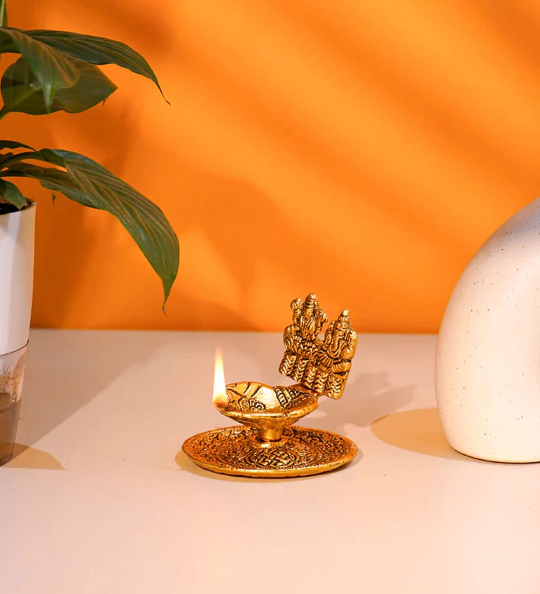 Metal Laxmi Ganesh Hand DiyaShare By VoiDrop