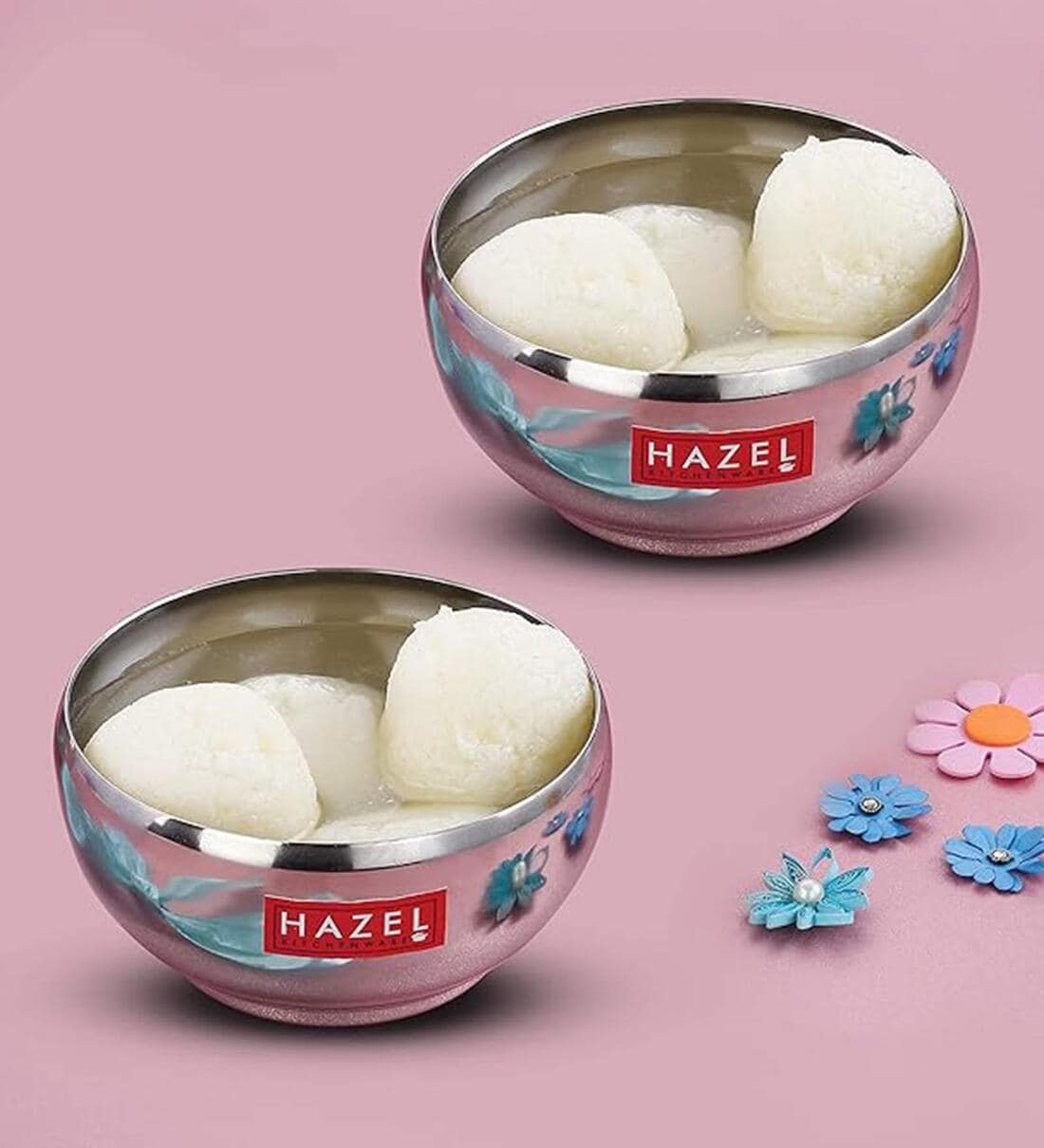 Silver  100 ml Stainless Steel  (Set of 2) Bowl Share By Hazel