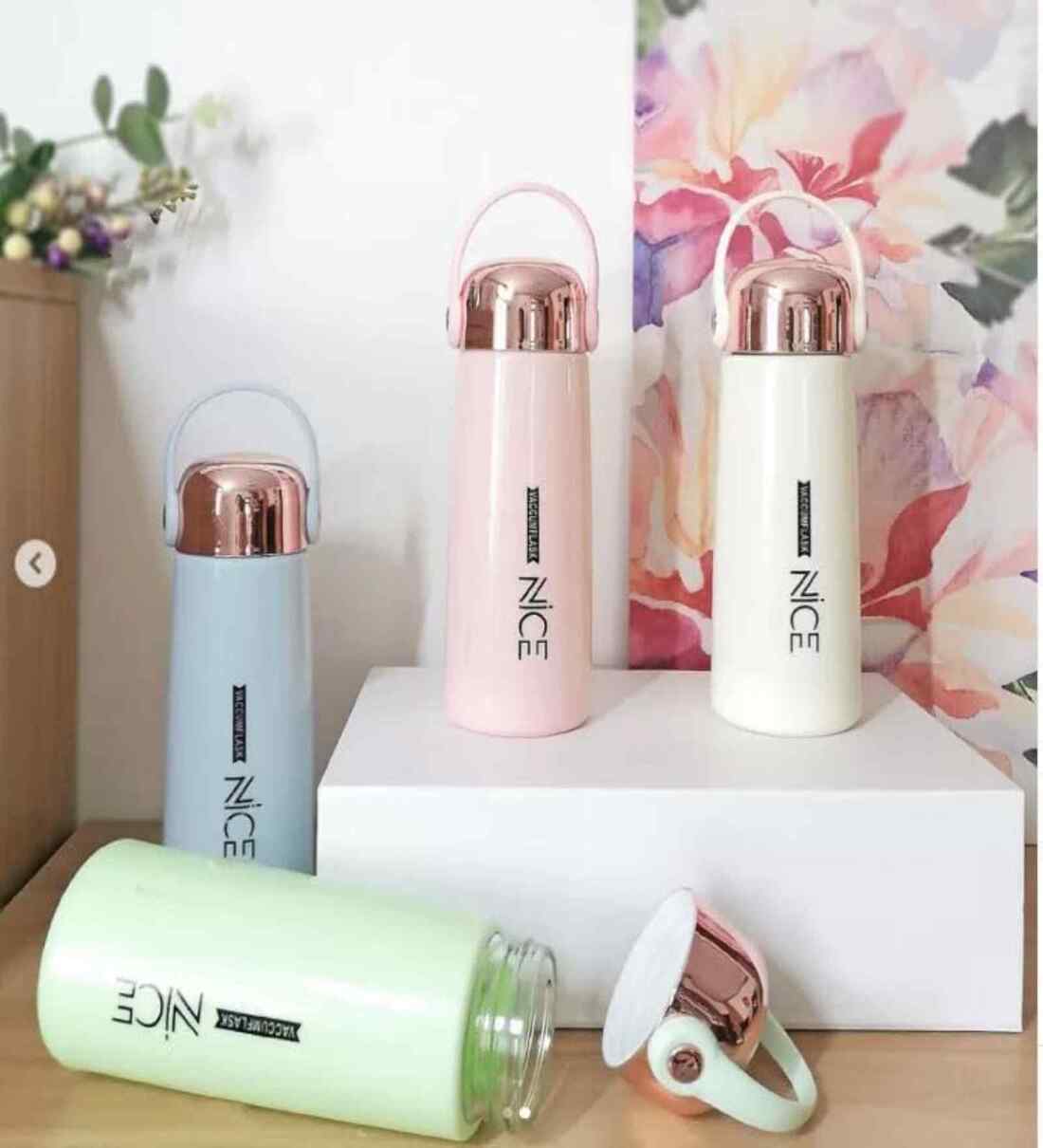 350 ml Leak-Proof Airtight Water Bottle with Inner Glass and Outer Plastic Layer (Assorted Colors)Share By 5 Needs
