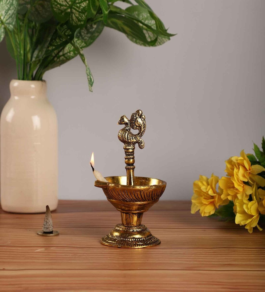 Decorative Peacock Gold Aluminium DiyaShare By Purestory