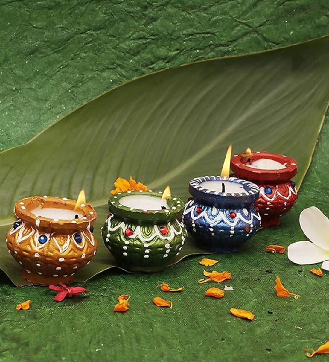 (Pack of 4) Matki Terracotta Traditional DiyaShare By Fashion Bizz